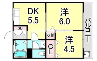 兵庫県神戸市須磨区白川台6丁目【マンション】の間取り