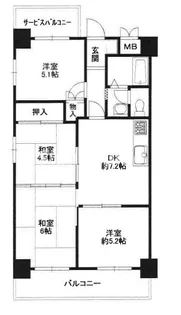 甲南兵庫ハイム【3階】の間取り