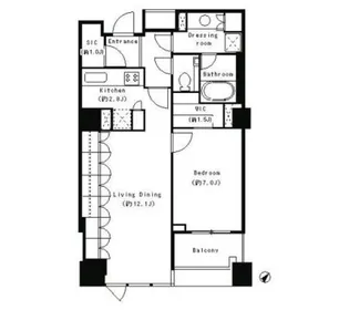 パークキューブ目黒タワー【10階】の間取り