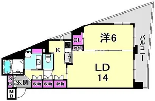 兵庫県神戸市兵庫区塚本通3丁目【マンション】の間取り