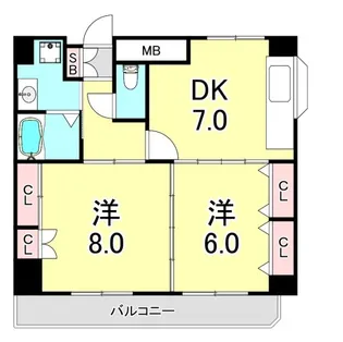 兵庫県神戸市長田区庄山町1丁目【マンション】の間取り