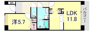 URルゼフィール立花 2号棟【6階】の間取り