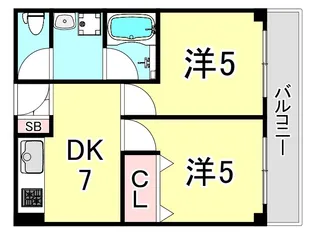 兵庫県西宮市甲子園七番町【マンション】の間取り