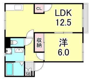1LDKの間取り画像