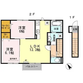 ウィット垂水【2階】の間取り