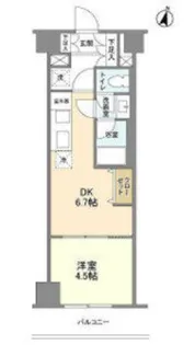 1DKの間取り画像