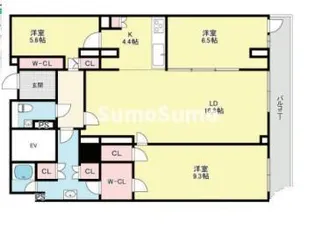クラティオ御影山手一丁目【1階】の間取り
