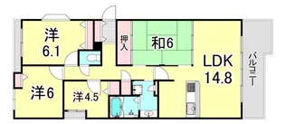 兵庫県西宮市獅子ケ口町【マンション】の間取り