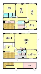兵庫県西宮市甲陽園目神山町【一戸建】の間取り