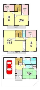 兵庫県西宮市満池谷町【一戸建】の間取り