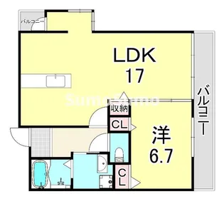 UR浜甲子園さくら街 14号棟【6階】の間取り