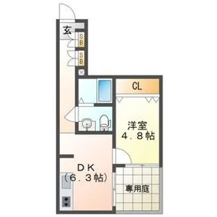 ロイヤルメゾン舞子坂【1階】の間取り