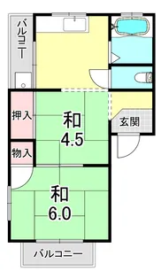 コーポヤマモト【2階】の間取り