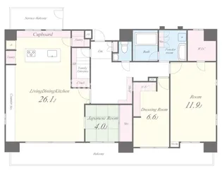 大阪府大阪市中央区玉造1丁目【マンション】の間取り