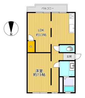 兵庫県神戸市須磨区白川台7丁目【マンション】の間取り