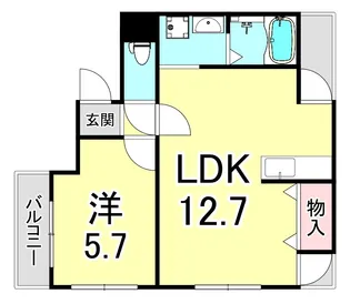 兵庫県西宮市毘沙門町【アパート】の間取り