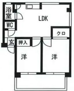 中山手通7丁目南マンション 4号棟【2階】の間取り