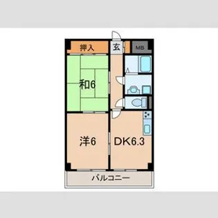 シャルマン西代【4階】の間取り