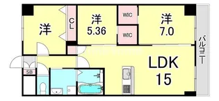 兵庫県西宮市上甲子園4丁目【マンション】の間取り