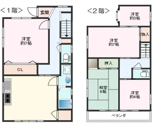 兵庫県神戸市垂水区福田4丁目【一戸建】の間取り