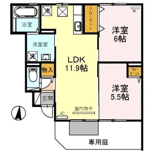 ヴァンドミール流田【1階】の間取り