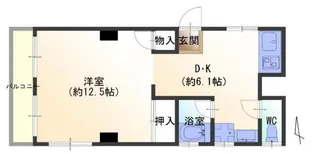 1DKの間取り画像