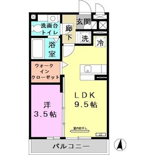 憩ハイツ【1階】の間取り