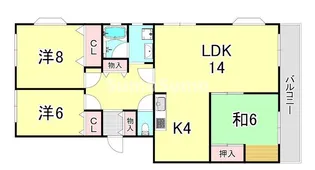 兵庫県神戸市東灘区西岡本3丁目【マンション】の間取り