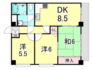 エクセレント甲子園11番館【3階】の間取り