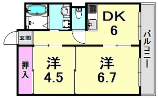 兵庫県西宮市門戸東町【マンション】の間取り