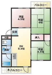 上高丸厚生年金住宅3号棟【5階】の間取り