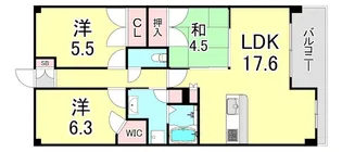 パークシュロス芦屋【1階】の間取り