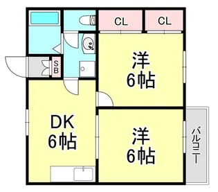 2DKの間取り画像