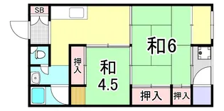 兵庫県西宮市甲子園浦風町【マンション】の間取り