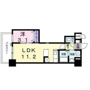 ルピナス天神【7階】の間取り