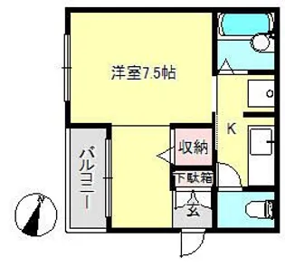 メゾンドエム【1階】の間取り