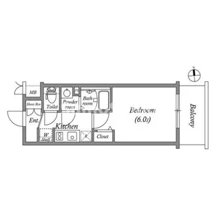 大阪府大阪市中央区高津3丁目【マンション】の間取り
