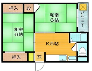 六甲コーポラス【4階】の間取り
