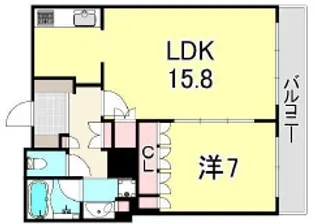 大阪府大阪市中央区高麗橋1丁目【マンション】の間取り