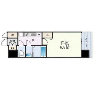 大阪府大阪市浪速区敷津西2丁目【マンション】の間取り
