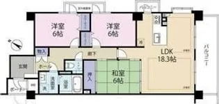 ヒースコート御影城ノ前【6階】の間取り