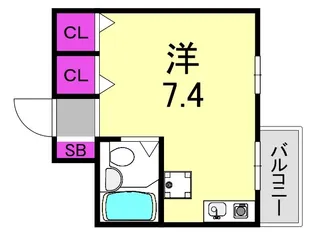 ルベラージュ甲子園【2階】の間取り