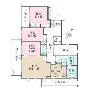 ザ・ハウス住吉本町【7階】の間取り