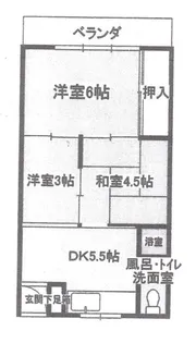 多聞コーポラス【5階】の間取り