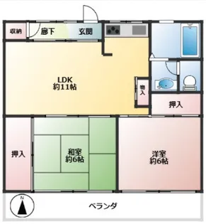 西明石サンマンション【3階】の間取り