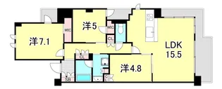 ジオ西宮北口瓦林町【4階】の間取り