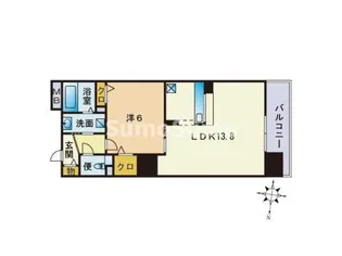 S-FORT警固タワー【13階】の間取り