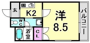 スプリングハイツ国香【2階】の間取り