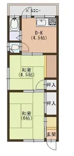 アクアハイツ【2階】の間取り