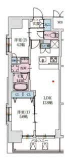 スプランディッド上本町WESTⅡ【2階】の間取り